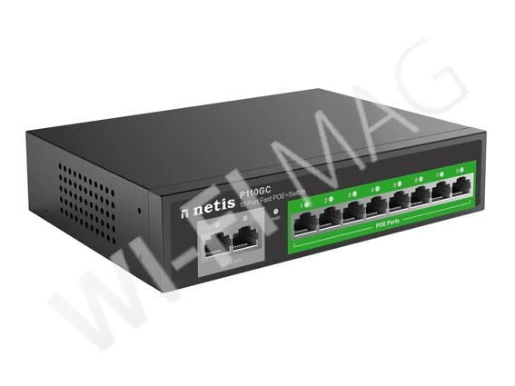 Netis P110GC Uplink неуправляемый коммутатор с 8-ю портами PoE