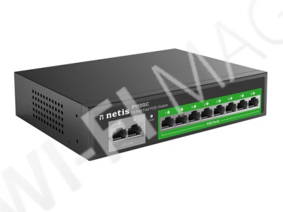 Netis P110GC Uplink неуправляемый коммутатор с 8-ю портами PoE