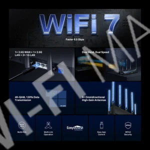 Mercusys MR37BE BE6500, двухдиапазонный маршрутизатор Wi‑Fi 7