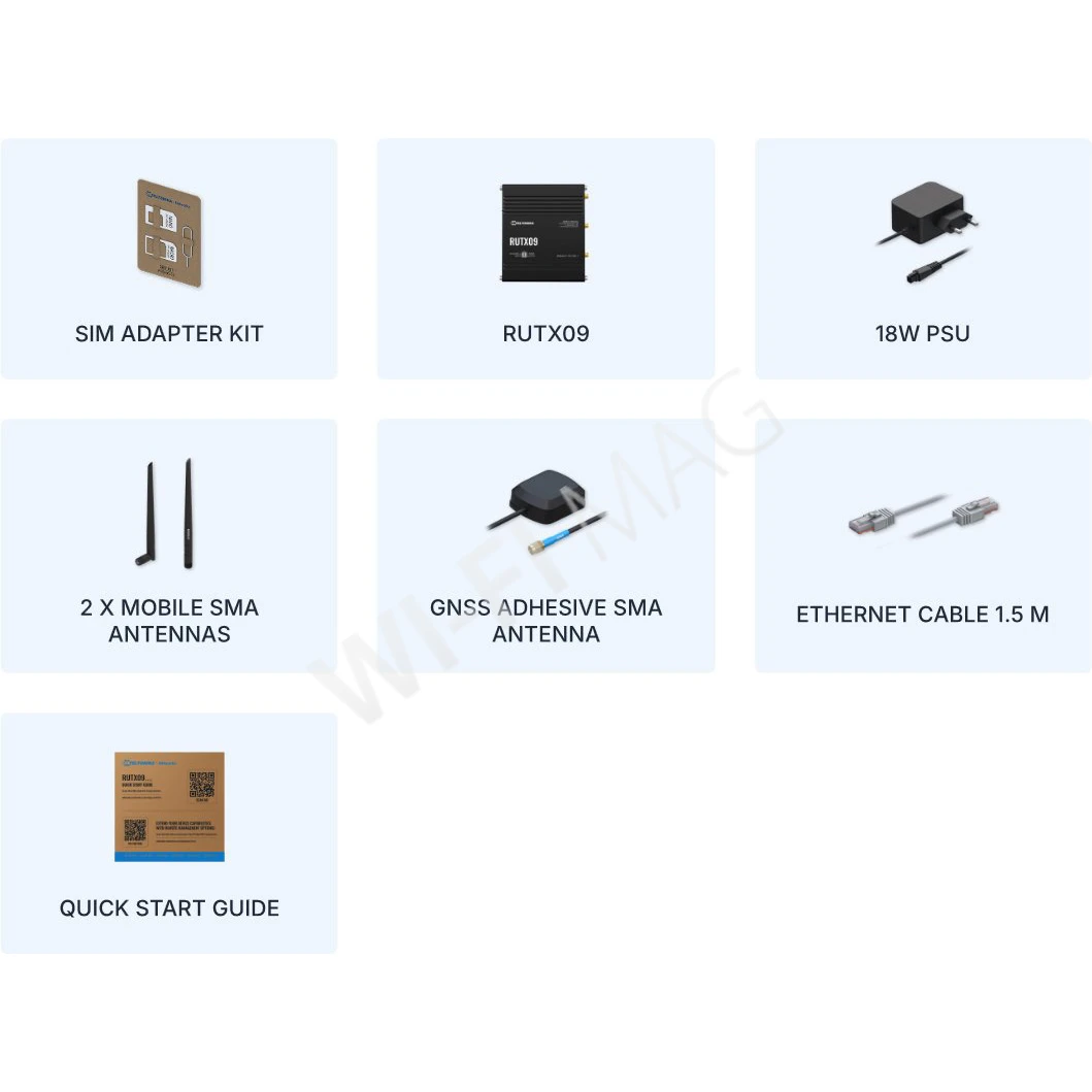 Teltonika RUTX09 Industrial Cellular Router 2 SIM+eSIM, промышленный сотовый маршрутизатор GNSS