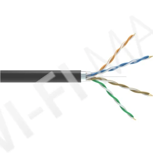 Кабель Conexpro FTP, CAT5e, PE, 24AWG, 6.3мм, 1м, черный