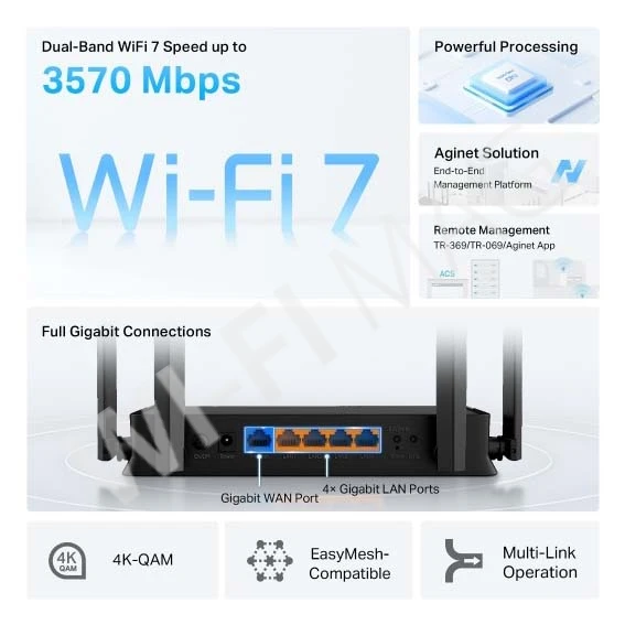 TP-Link EB210 BE3600 Dual-Band Wi-Fi 7 Router, двухдиапазонный маршрутизатор Wi‑Fi 7