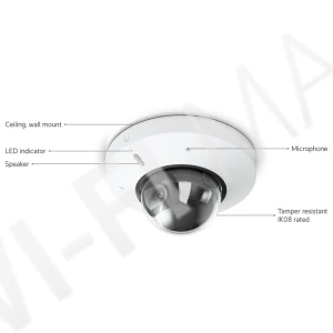Ubiquiti UniFi G6 Mini Dome Camera White, 8 Мп PoE с двусторонней аудиосвязью и ночным видением белая IP-видеокамера