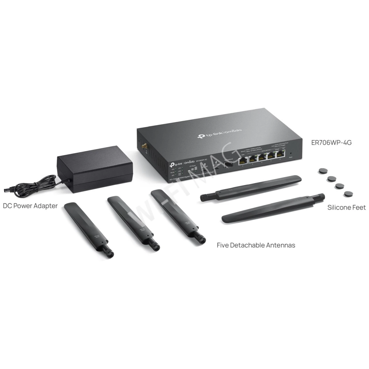 TP-Link ER706WP-4G AX3000, гигабитный VPN-шлюз Omada 4G+Cat6 с 4 портами PoE+