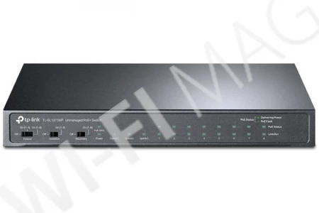 TP-Link TL-SL1311MP, 8 PoE+ портов (10/100 Мбит/с) и 3 гигабитных порта