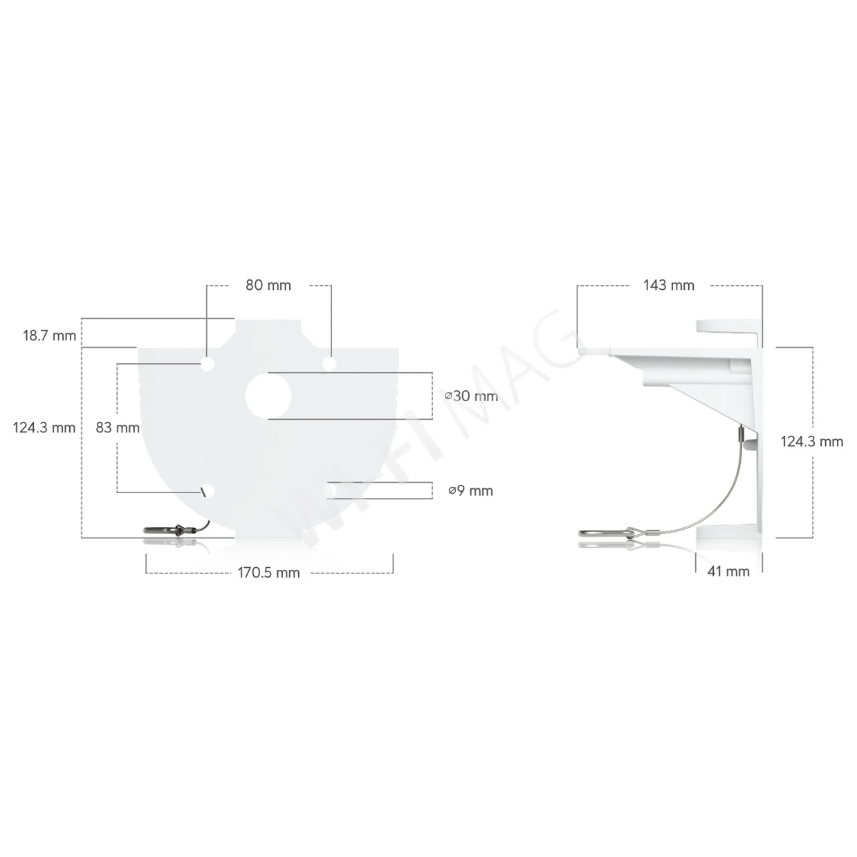 Ubiquiti AI Multi Sensor 4 Camera Arm Mount White, белый кронштейн для крепления на стену/угол/столб камер UVC-AI-MS-4