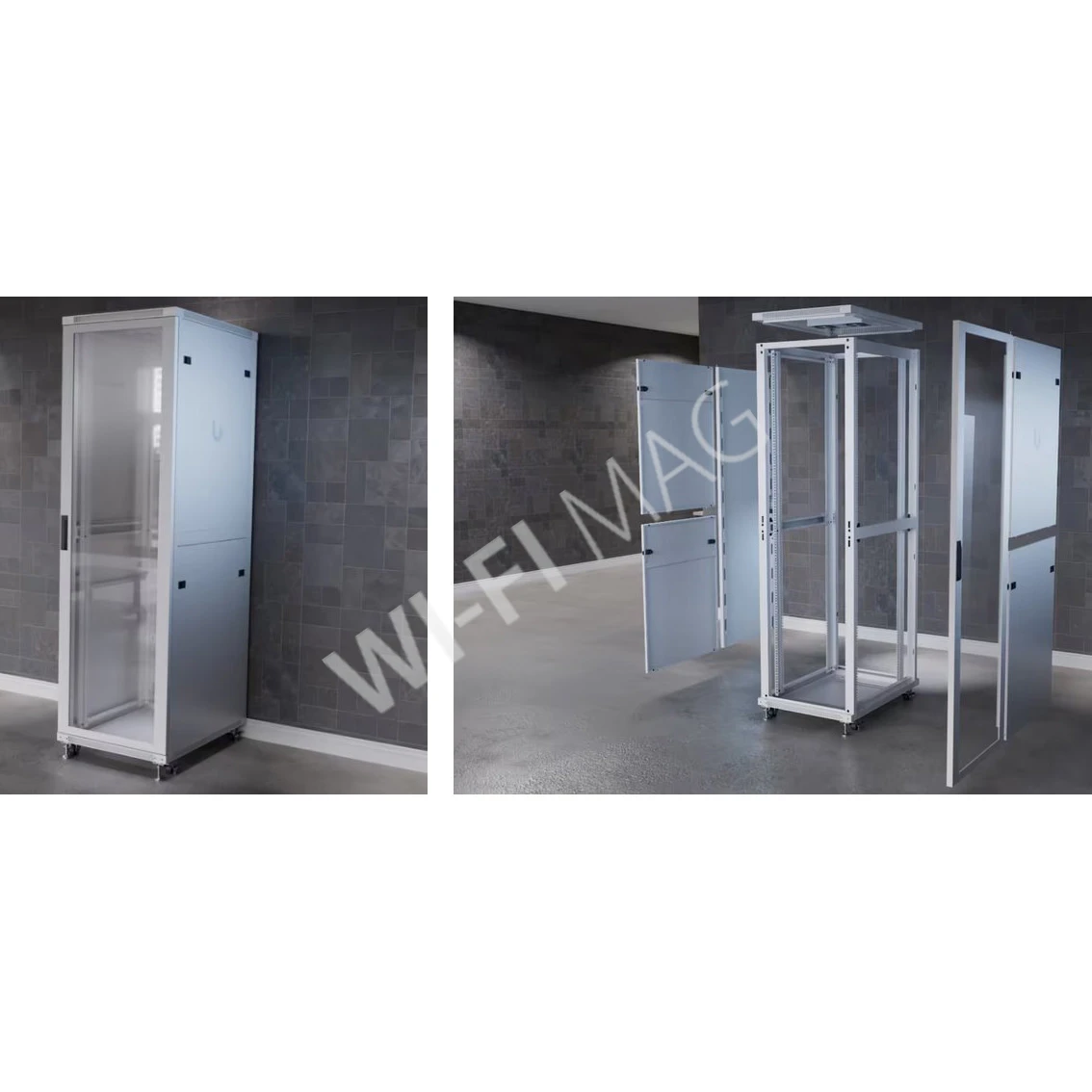 Ubiquiti 42U Rack Cabinet Glass Front Door (800 мм) напольная стойка 42U с 4-мя вентиляторами и стеклянной дверцей
