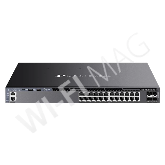 TP-Link SG6428XHP, 24-порта 1 Гбит/с PoE+ и 4 порта SFP+ стекируемый управляемый коммутатор Omada