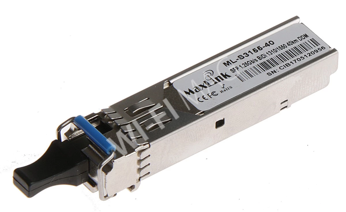 Max Link 1.25G SFP optical module, WDM(BiDi), SM, Tx, 1310/Rx1550nm,40km, 1x LC connector, DDM, оптический модуль