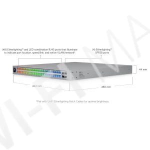 Ubiquiti UniFi Enterprise Campus 48 Stacking Switch, 56-портовый со стекированием Etherlighting коммутатор