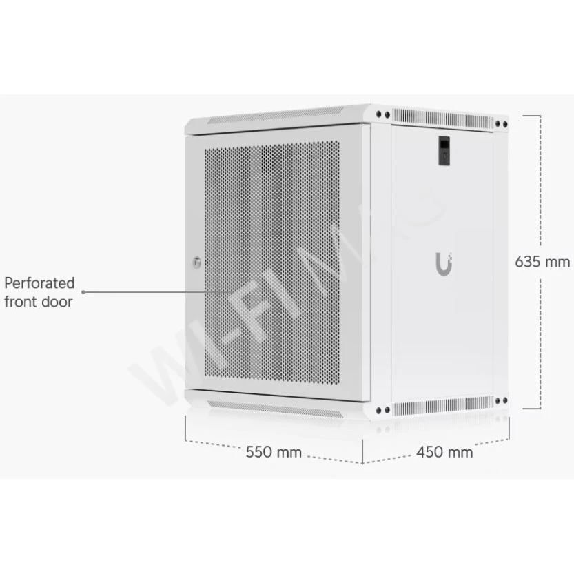 Ubiquiti 12U Rack Cabinet Perforated Front Door (450 мм) стоечный шкаф 12U с 2-мя вентиляторами и перфорированной дверцей