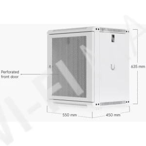 Ubiquiti 12U Rack Cabinet Perforated Front Door (450 мм) стоечный шкаф 12U с 2-мя вентиляторами и перфорированной дверцей