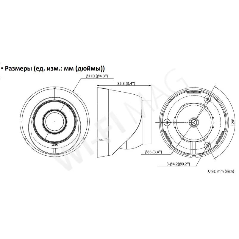 HiWatch DS-I403(D)(2.8 mm) 4Мп уличная купольная с EXIR-подсветкой до 30м IP-камера