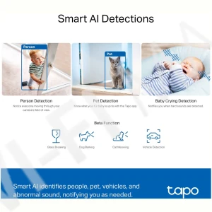 TP-Link Tapo C230, 5Мп умная поворотно-наколонная с двусторонней аудиосвязью и ночным видением Wi‑Fi-камера 2,4 ГГц