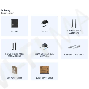 Teltonika RUTC40, двухдиапазонный промышленный маршрутизатор 4G Cat 4 Wi-Fi 6