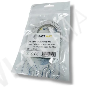 Dataway CAT6A UTP FLAT SLIM (1 метр) плоский белый патч-корд