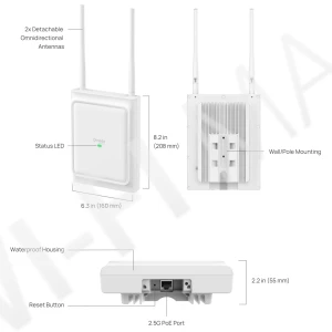 TP-Link EAP725-Outdoor (EU) BE3600 Omada, уличная двухдиапазонная точка доступа Wi-Fi 7 c PoE In