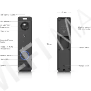 Ubiquiti UniFi Access & Protect G6 Entry, видеодомофон с 2-мя камерами и NFC/Bluetooth считывателем