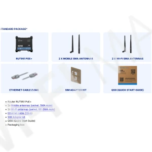 Teltonika RUT951 PoE+ Industrial Cellular Router, промышленный сотовый маршрутизатор PoE+