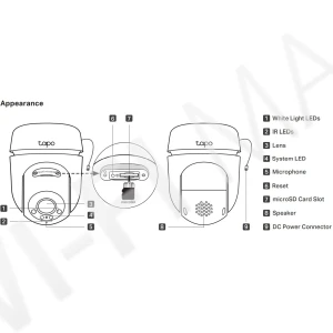 TP-Link Tapo C510W, 3Мп уличная поворотная с цветным ночным видением и ИК-подсветкой до 30 м Wi‑Fi-камера