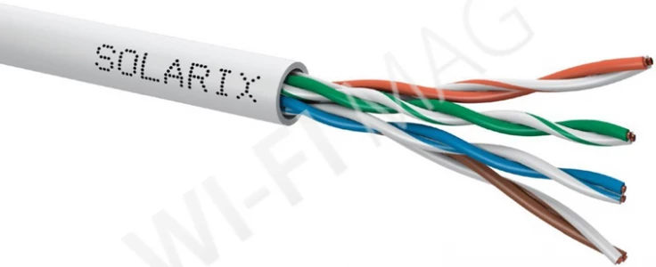 Кабель Solarix UTP Cat5E, PVC, 24AWG, 8 метров