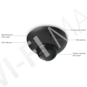 Ubiquiti UniFi G6 Dome Camera Black, 8 Мп уличная PoE с микрофоном и ночным видением черная IP-видеокамера