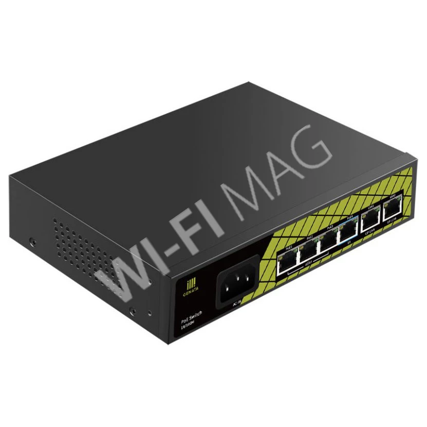 Conexpro GNT-P9206EA, 6-портовый 10/100 Мбит/с (4 PoE) неуправляемый коммутатор