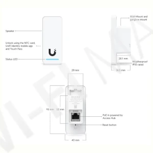 Ubiquiti UniFi Access G3 Reader Black, черный NFC/Bluetooth считыватель с поддержкой Apple Touch Pass
