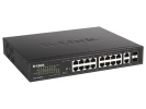 D-Link DES-1018MPV2, неуправляемый коммутатор с 16 портами PoE+ и 2 комбо-портами SFP(1 Гбит/с)