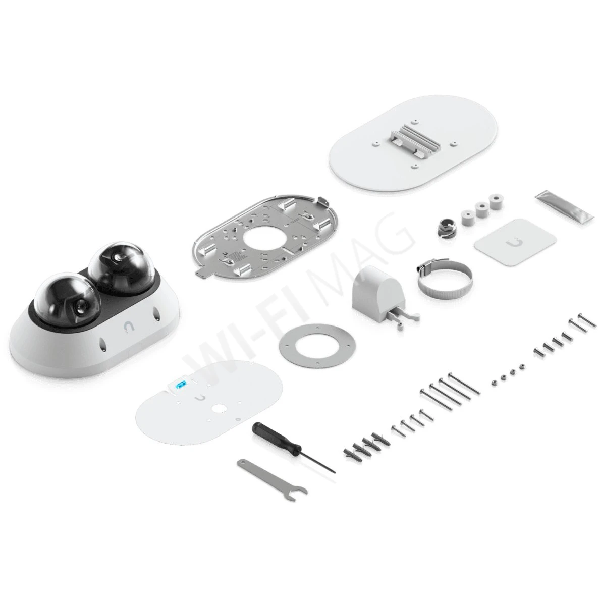 Ubiquiti UniFi AI Multi Sensor 2 Camera White, 16 Мп белая уличная PoE+ с 2-мя объективами и 2,33-кратным зумом IP-видеокамера