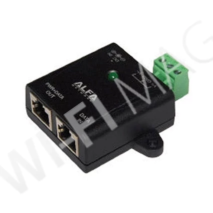 Alfa APOE03G Single-Port Redundant Industrial Gigabit PoE Injector, гигабитный инжектор питания