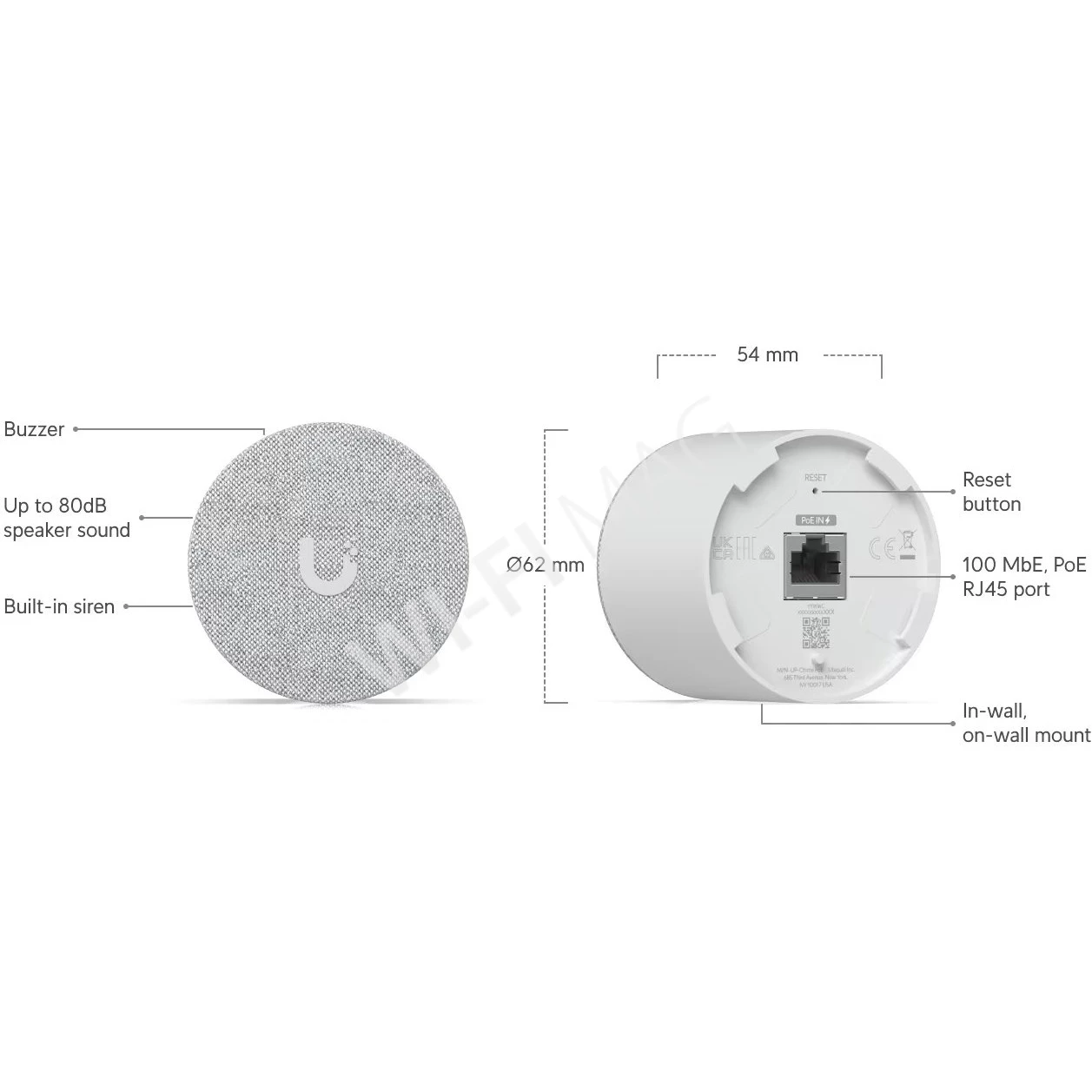 Ubiquiti UniFi Protect G4 Doorbell Pro PoE Kit White, белый видеодомофон со звоноком (комплект оборудования)