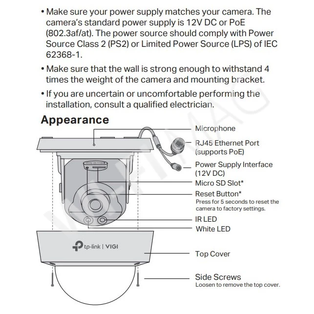 TP-Link VIGI C250 (2.8mm) 5 Мп уличная цветная купольная с ночным видением IP-видеокамера