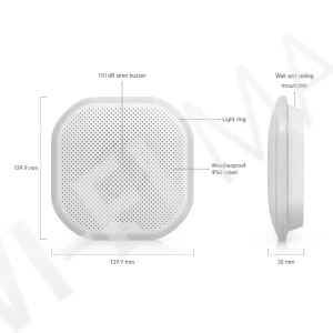 Ubiquiti UniFi Protect Siren SuperLink, всепогодная сирена 110 дБ с подсветкой и питанием от батареи или постоянного тока