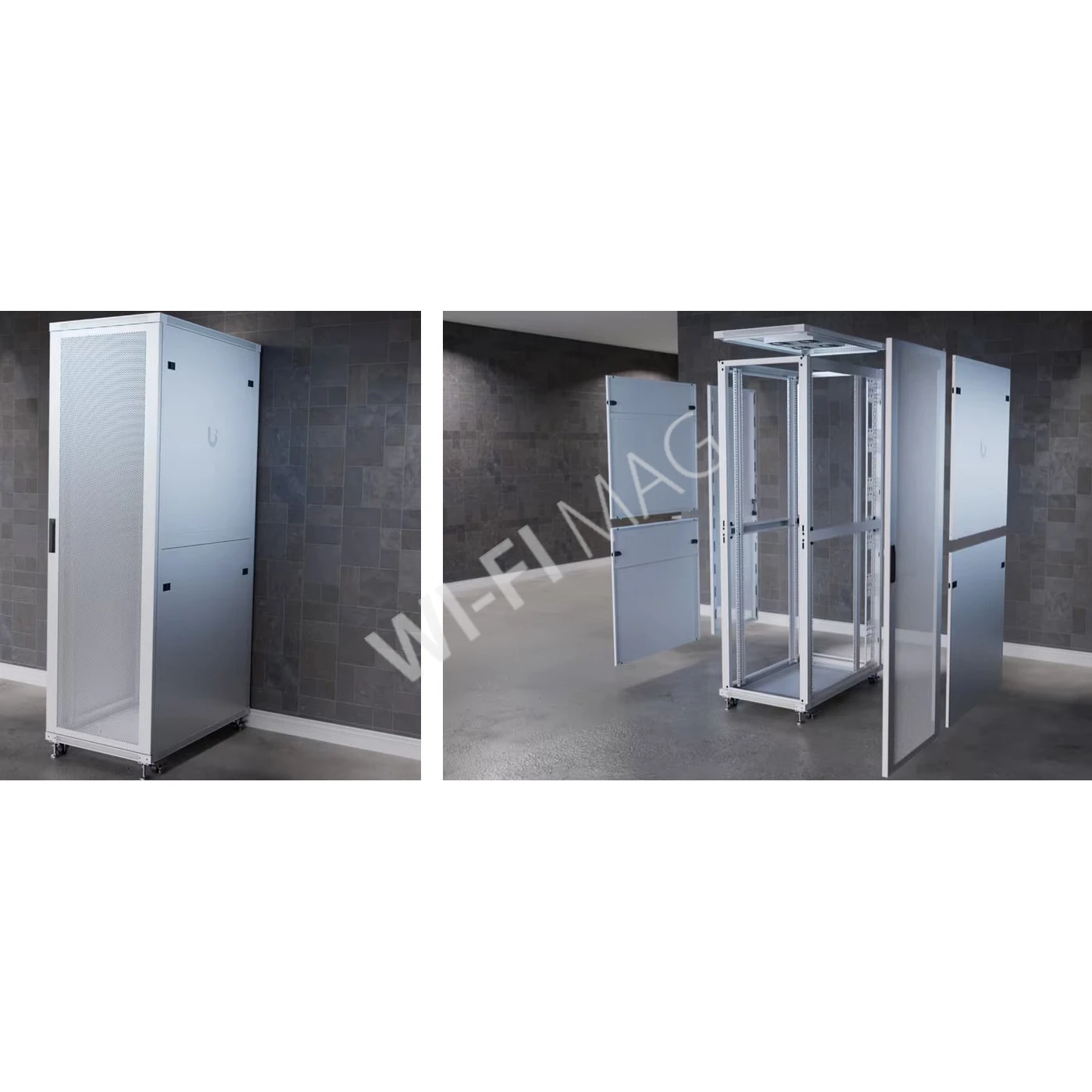 Ubiquiti 42U Rack Cabinet Perforated Front Door (1000 мм) напольная стойка 42U с 4-мя вентиляторами и перфорированными дверцами