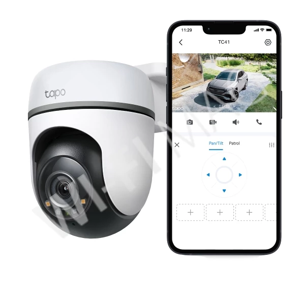 TP-Link Tapo TC41, уличная цветная поворотная 360° с ночным видением и ИК-подсветкой до 30 м Wi‑Fi-камера