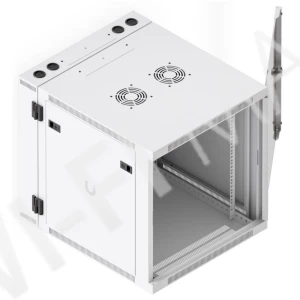 Ubiquiti 12U Rack Cabinet Glass Front Door Swing (700 мм) двухсекционный стоечный шкаф 12U с 2-мя вентиляторами и стеклянной дверцей
