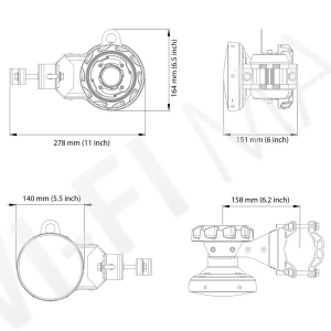RF Elements SH60WB GO Wideband 60° Symmetrical Horn TwistPort, 5/6GHz, 13dBi, секторная рупорная антенна