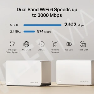 Mercusys Halo H85X (2-pack) AX3000, двухдиапазонная Mesh-система Wi-Fi 6 (2 устройства)