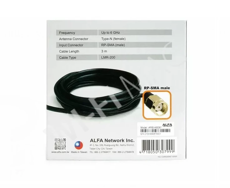 Alfa Magnetic Base ARS-AS087 магнитное основание для антенн с коннектором N Type, кабель RP-SMA male 3 м.