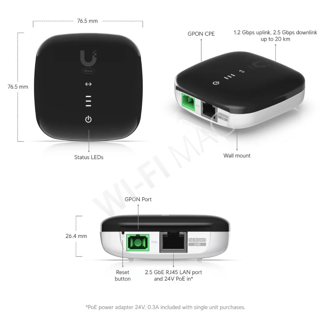Ubiquiti UISP WaveFiber ONU (5-pack) комплект из 5-ти штук модулей оптической сети