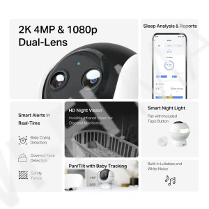 TP-Link Tapo C840, умная детская с 2-мя объективами Wi-Fi-камера с Bluetooth кнопкой Tapo S135B