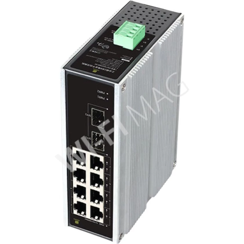 Conexpro GNT-IG1210GF-DC, промышленный с 8 LAN (1 Гбит/с) и 2 SFP портами неуправляемый коммутатор