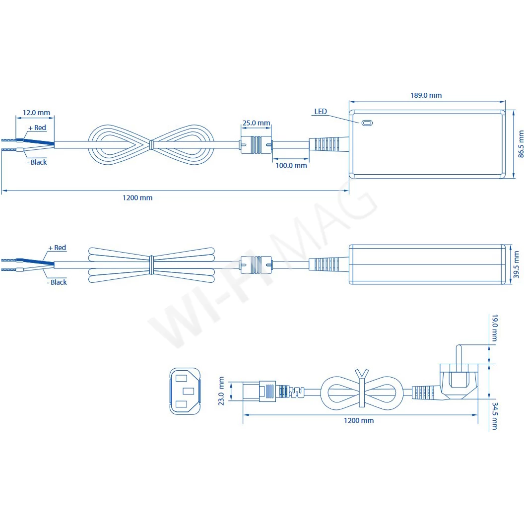 Teltonika Power Supply 2-pin EU 250 Вт (54 В/4,62 А) 2-контактный блок питания с концевыми зажимами