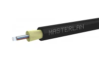 Masterlan DROPX fiber optic drop cable - 24F 9/125, SM, LSZH, black, G657A2, 1m, одномодовый оптический кабель, чёрный