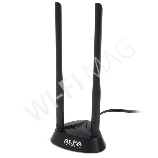 Alfa Magnetic Base ARS-AS02T, магнитная база для 2-х антенн с разъемами RP-SMA Female, кабель RG-174 RP-SMA Male 2 м