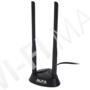 Alfa Magnetic Base ARS-AS02T, магнитная база для 2-х антенн с разъемами RP-SMA Female, кабель RG-174 RP-SMA Male 2 м