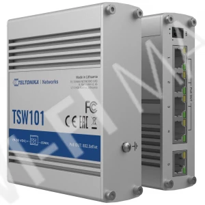 Teltonika TSW101 Automotive PoE+ Switch, 5-портовый неуправляемый с 4-мя PoE коммутатор