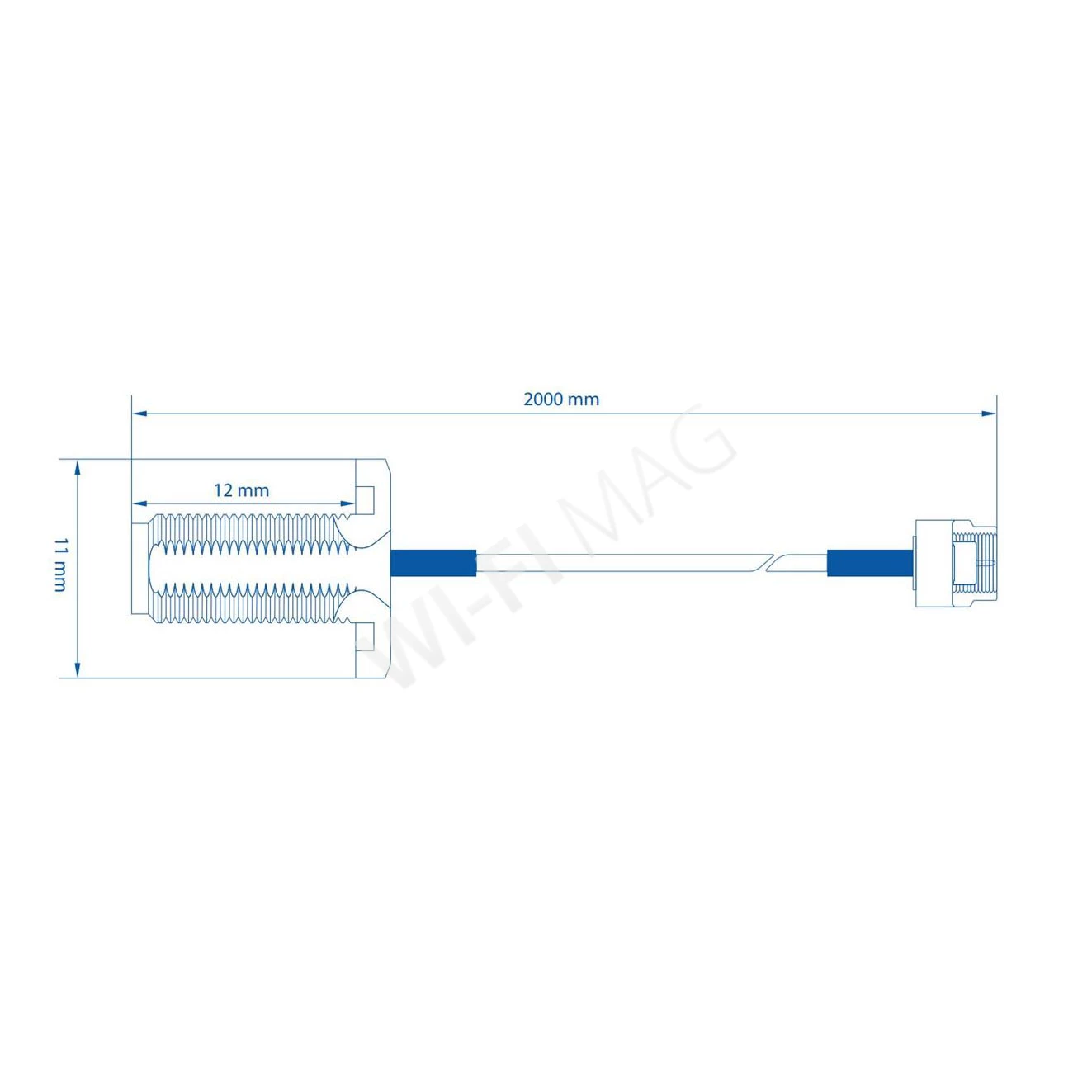 Teltonika SMA Cable Extension PR2VM20M, удлинитель кабеля с разъемами SMA Female - SMA Male (длина - 2 метра)