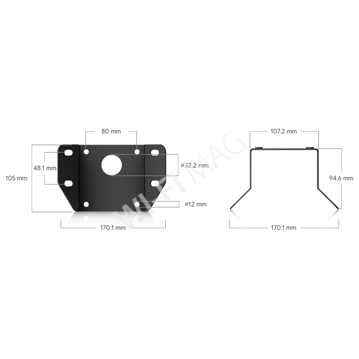 Ubiquiti AI Multi Sensor 4 Camera Arm Mount Black, черный кронштейн для крепления на стену/угол/столб камер UVC-AI-MS-4